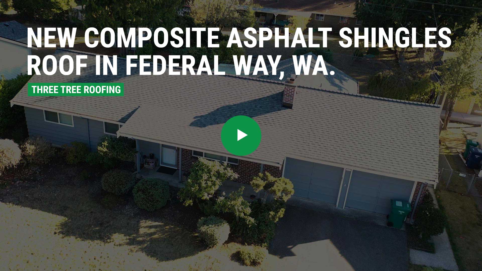 New Composite Asphalt Shingles Roof In Federal Way, Washington - Roofing Video