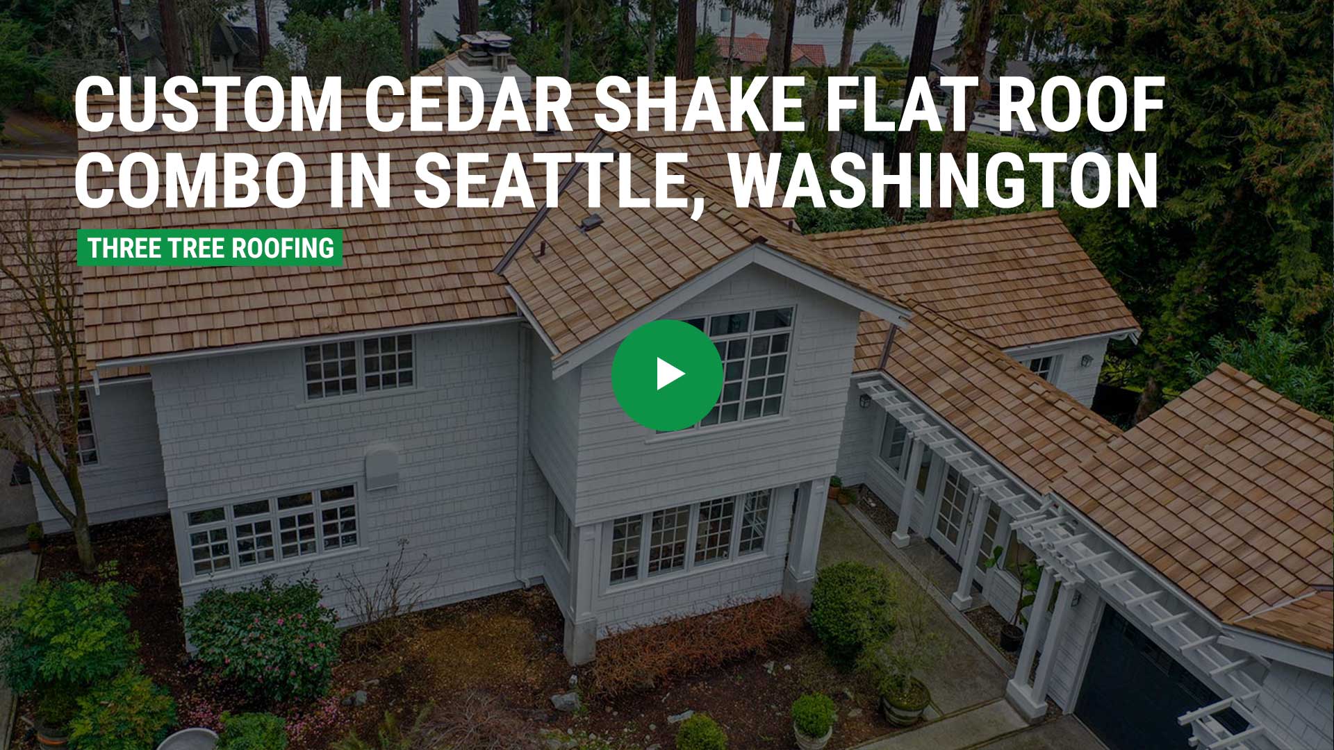 Custom Cedar Shake Flat Roof Combo in Seattle, Washington - Roofing Video