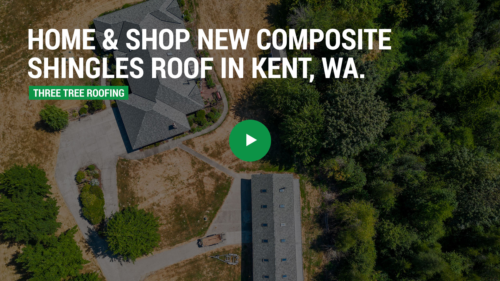 Roofing Project: New Composite Shingles Roofs for Home and Shop in Kent, Washington - Roofing Video