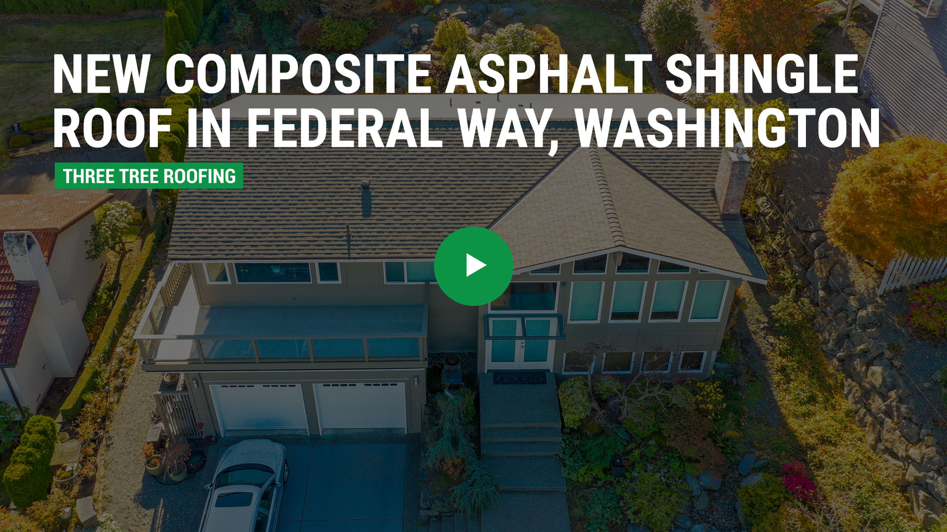 New Composite Asphalt Shingle Roof in Federal Way, Washington - Roofing Video