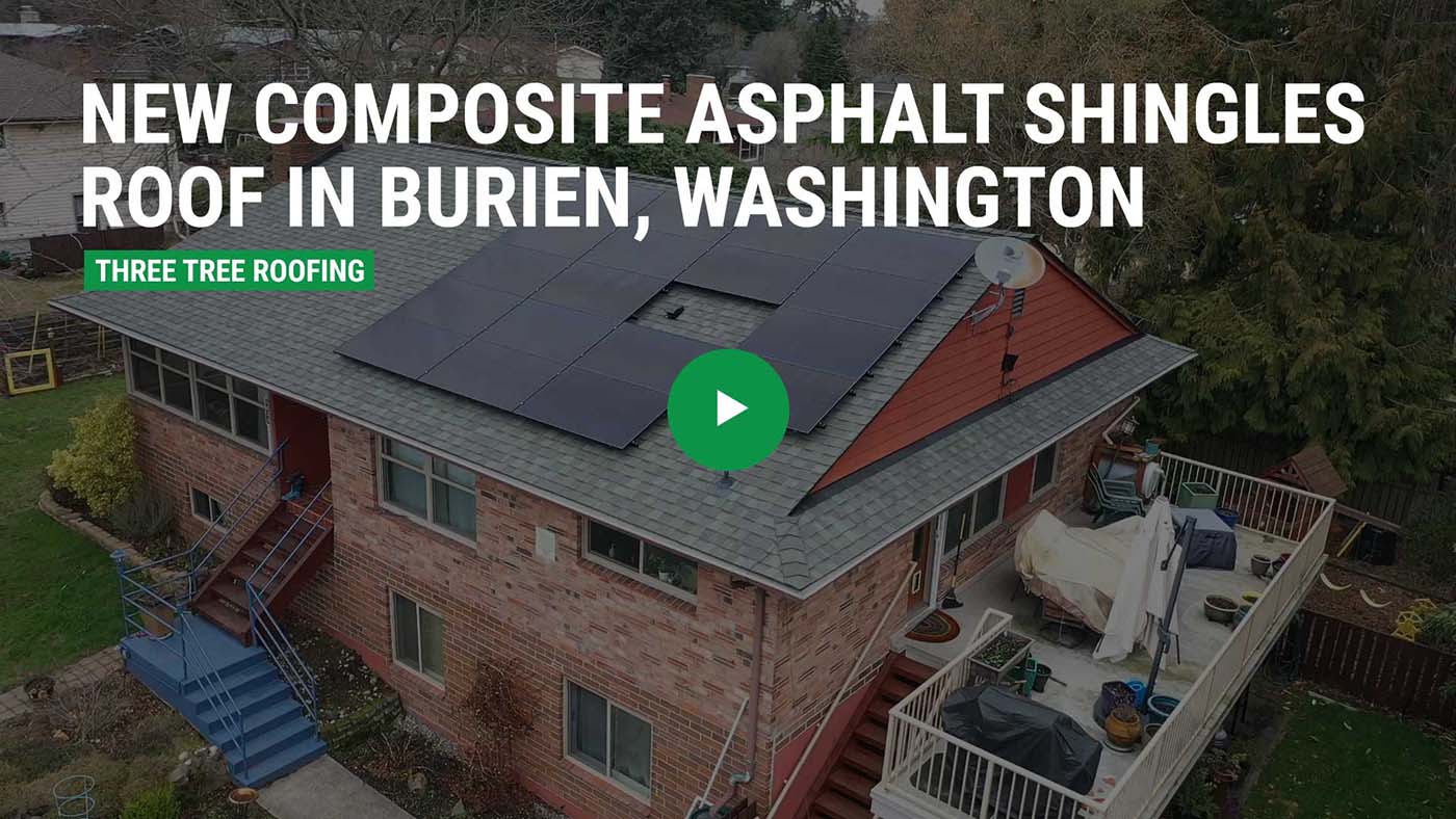 New Composite Asphalt Shingles Roof in Burien, Washington - Roofing Video