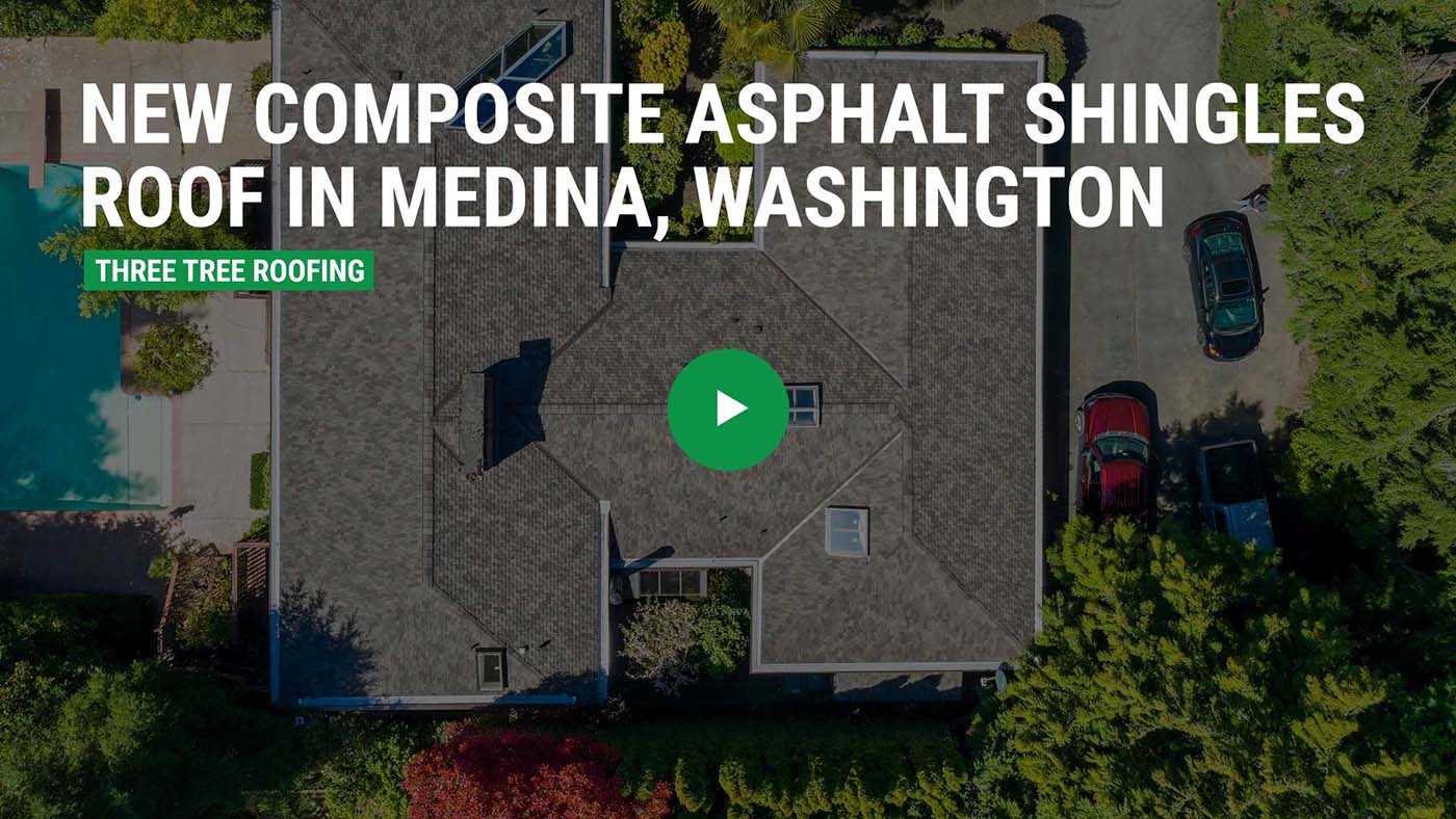 New Composite Asphalt Shingles Roof in Medina, Washington