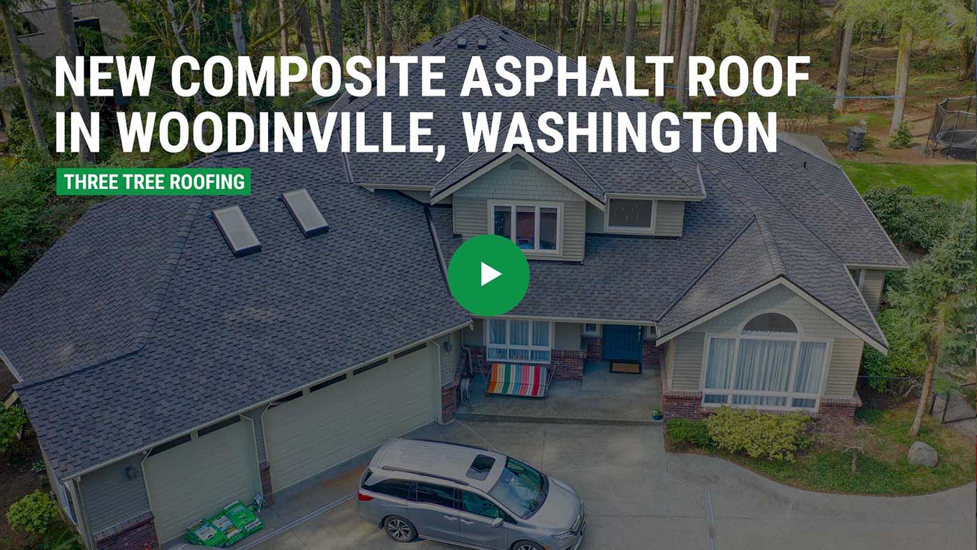 New Composite Asphalt Roof in Woodinville, Washington - Roofing Video