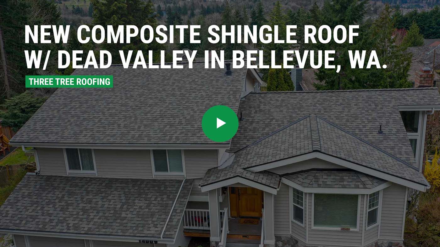 New Composite Shingle Roof W/ Dead Valley in Bellevue, WA. - Roofing Video