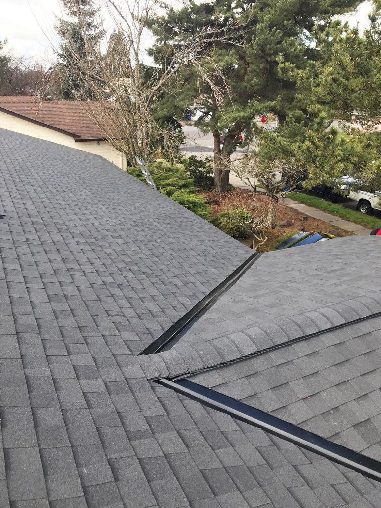 Des Moines composite shingle roofing project - roof valleys