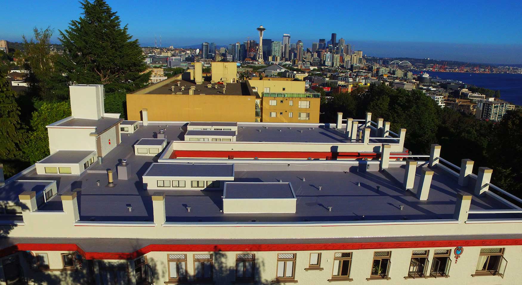 Residential & Commercial Roofing: Historic Chelsea Apartments With Modern TPO Roofing Side View of Top