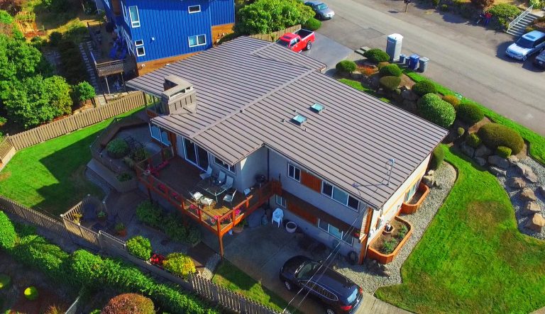 Residential Metal Roof: Lake Washington Aerial View