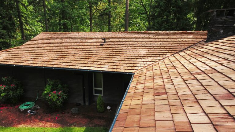 Cedar Shake Shingle Roof - Close up view of roof