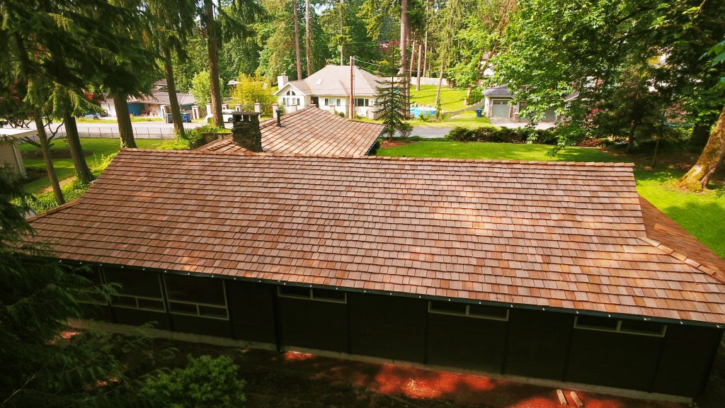 Cedar Shake Shingle Roof - Back of home view