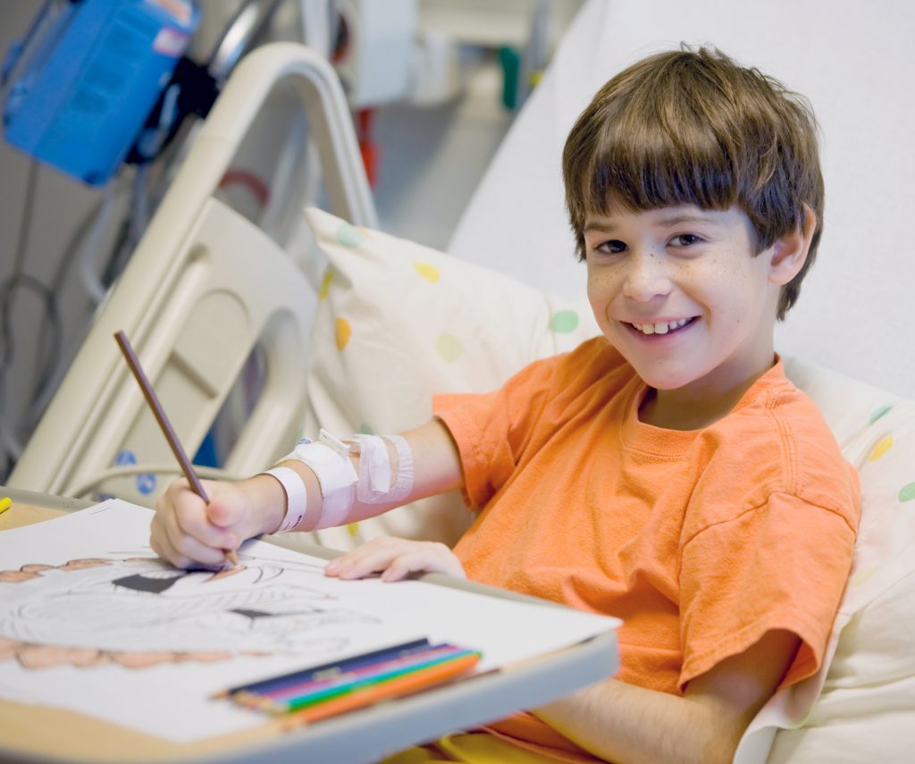 Little Boy in Hospital Feeling Much Better