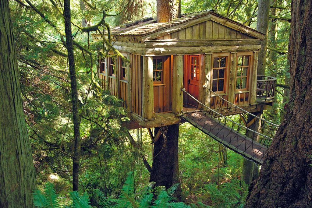 TreeHouse Point, a beautiful location, along the Raging River, with guided tours of their tree houses and units to stay in.