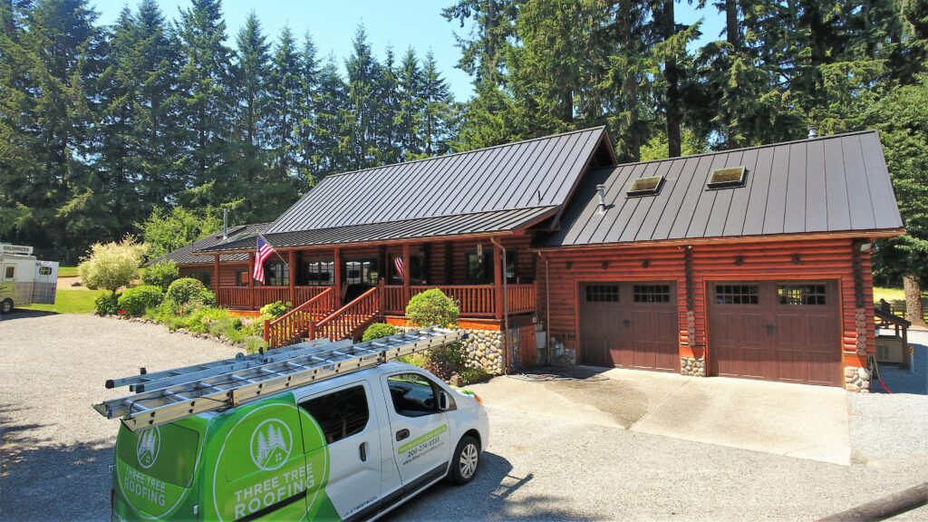 Woodinville Roofer Project: Metal Roof Replacement featuring Three Tree Roofing metal roofing