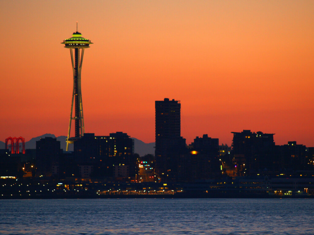 Seattle Space Needle at Sunset