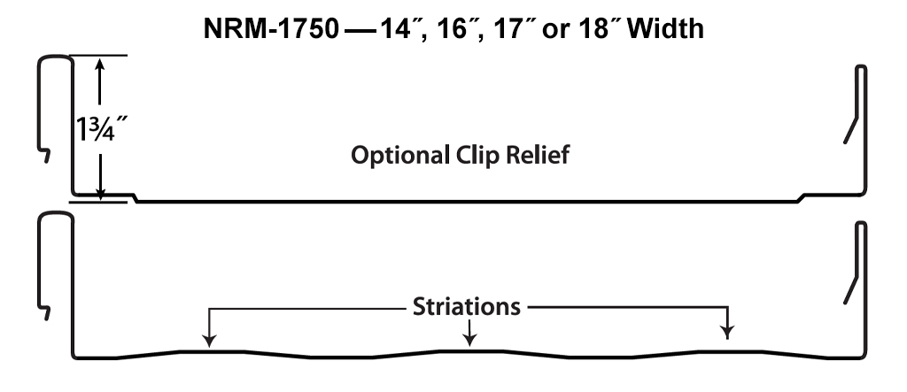 Nu-Ray Metal Roofing, NRM-1750, Technical Diagram