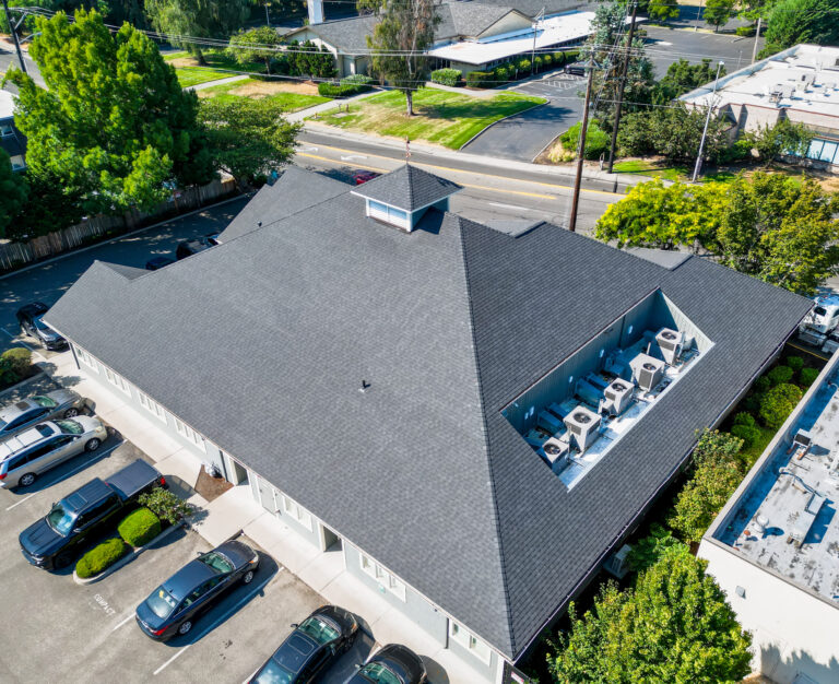 New Composite Asphalt Shingle Commercial Roof in Auburn, Washington - View of air conditioning units