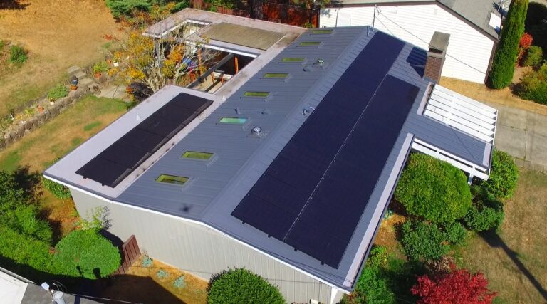 Burien Washington New Metal Roof with Solar Panels
