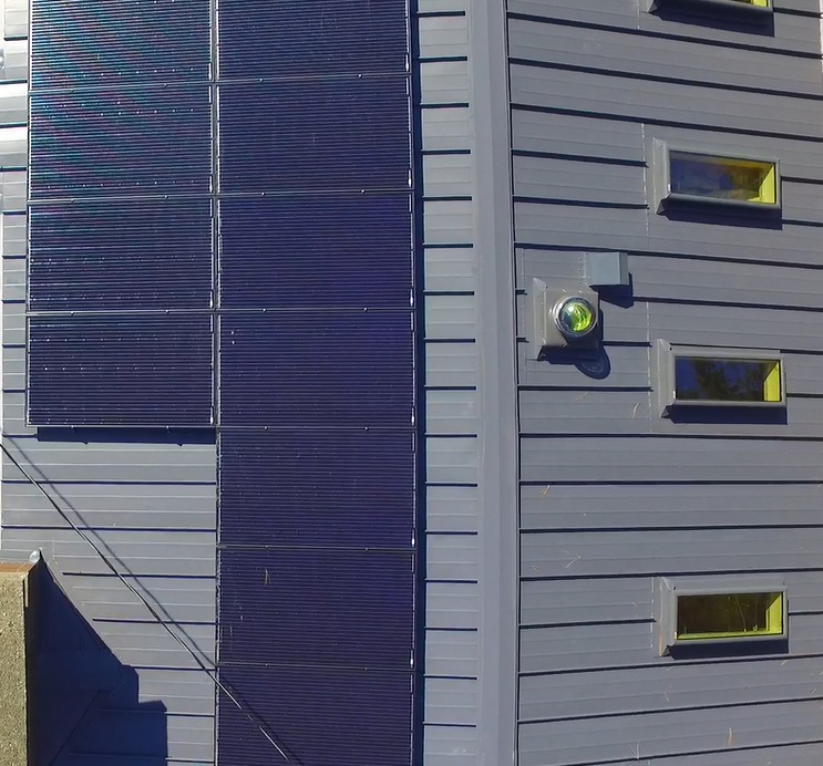 Burien Washington New Metal Roof with Solar Panels - close up of roof view from above