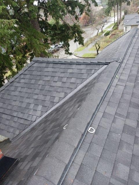 New Seattle Asphalt Shingle Roof Installed with Safety Anchors