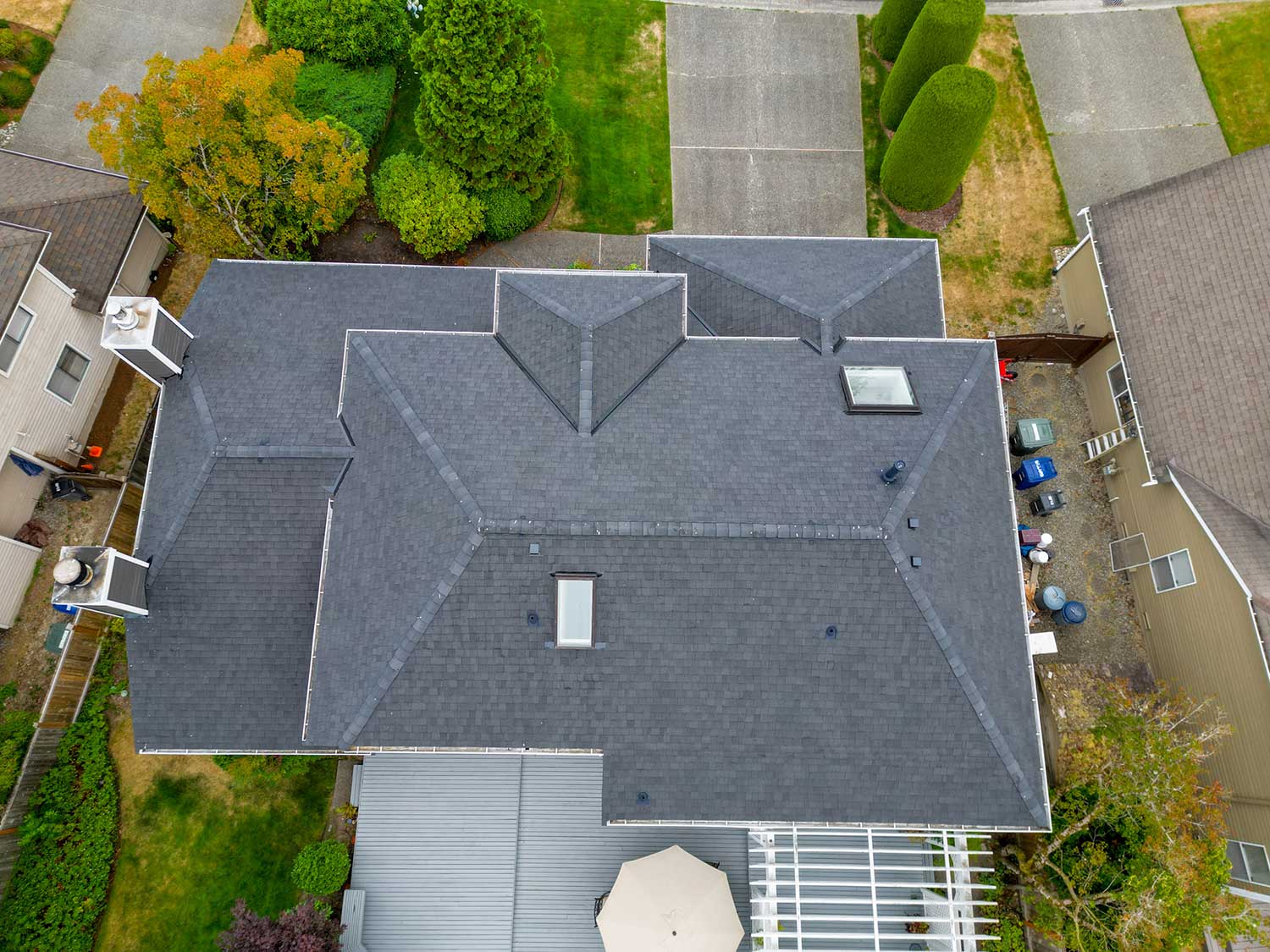 Composite Shingles Roof, Bothell, Washington - close up overhead view of roof