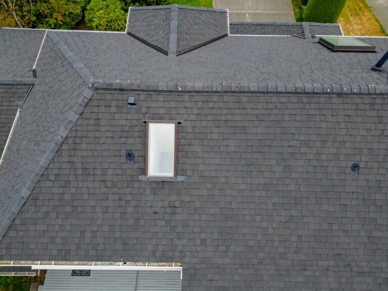 Composite Shingles Roof, Bothell, Washington - Overhead close up view of back of roof