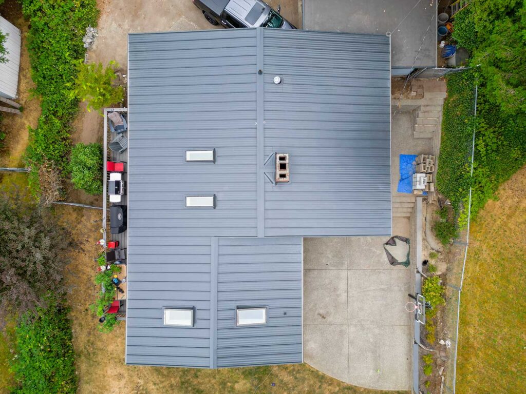 Metal Roof Replacement, Bellevue, Washington - overhead view of roof