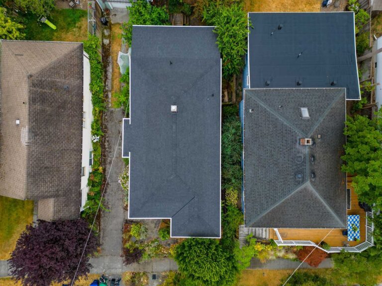 New Composite Asphalt Shingle Roof, Seattle, Washington - overhead view of roof