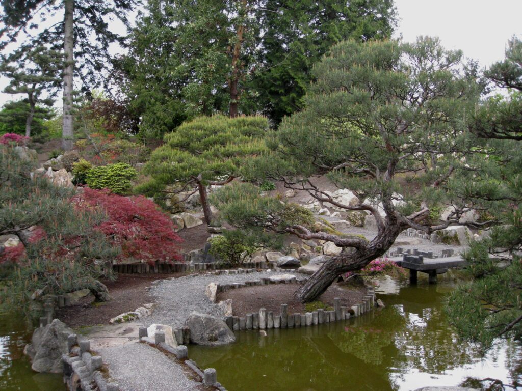 The Seike Japanese Garden comprises one acre within the Highline SeaTac Botanical Garden in SeaTac, Washington.