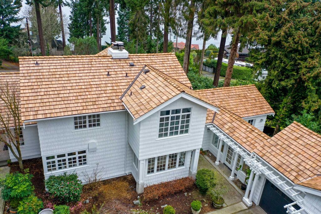 Custom Cedar Shake / Flat Roof Combo in Seattle, Washington