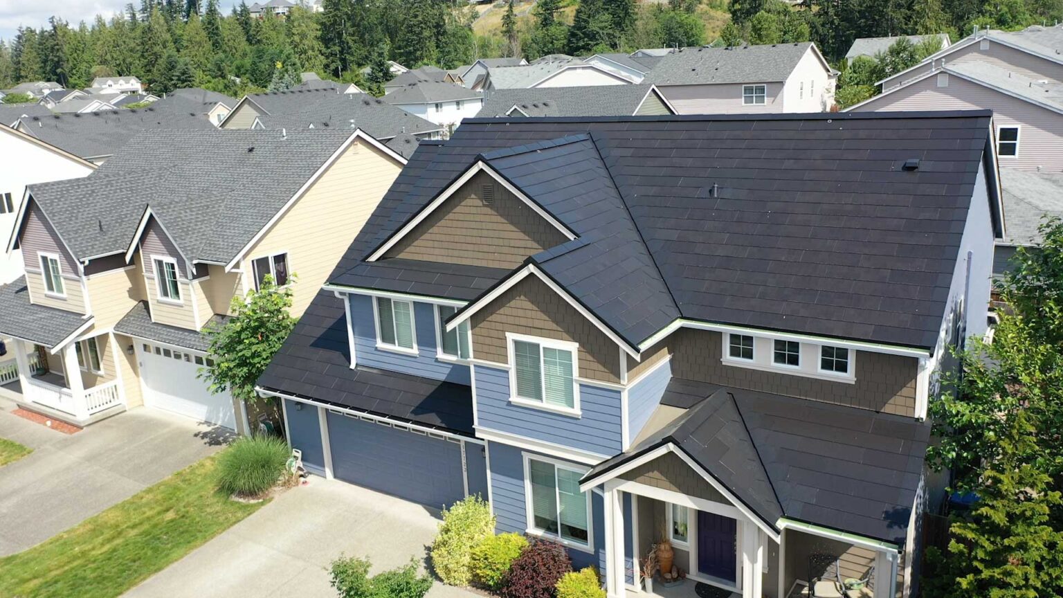 Lovely Tesla Solar Roof in Bonney Lake, Washington - Front of house