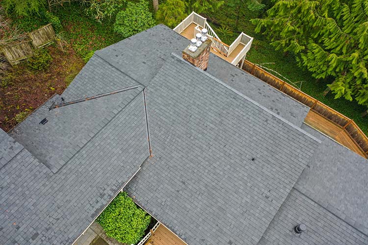 New Composite Asphalt Roof in Bellevue, Washington - view of roof details