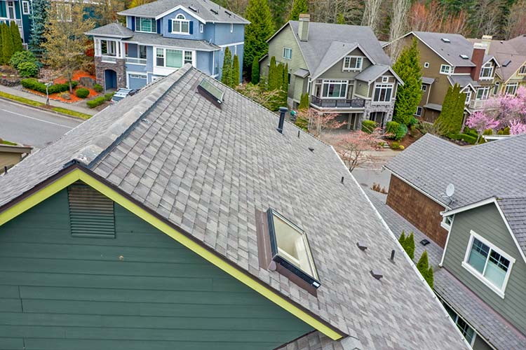 New Composite Asphalt Shingles Roof in Issaquah, Washington - close up of roof details