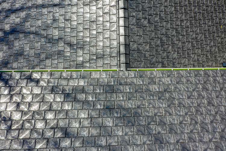 New Synthetic Garage Roof in Redmond, Washington - close up view of synthetic roof