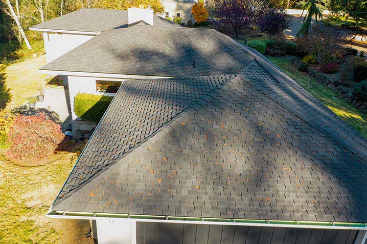 New Composite Asphalt Shingles Roof in Normandy Park, Washington: close up view of roof