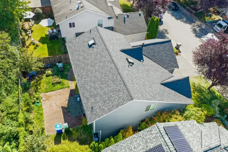 Composite Asphalt Shingle in Renton, Washington: overhead view of new roof