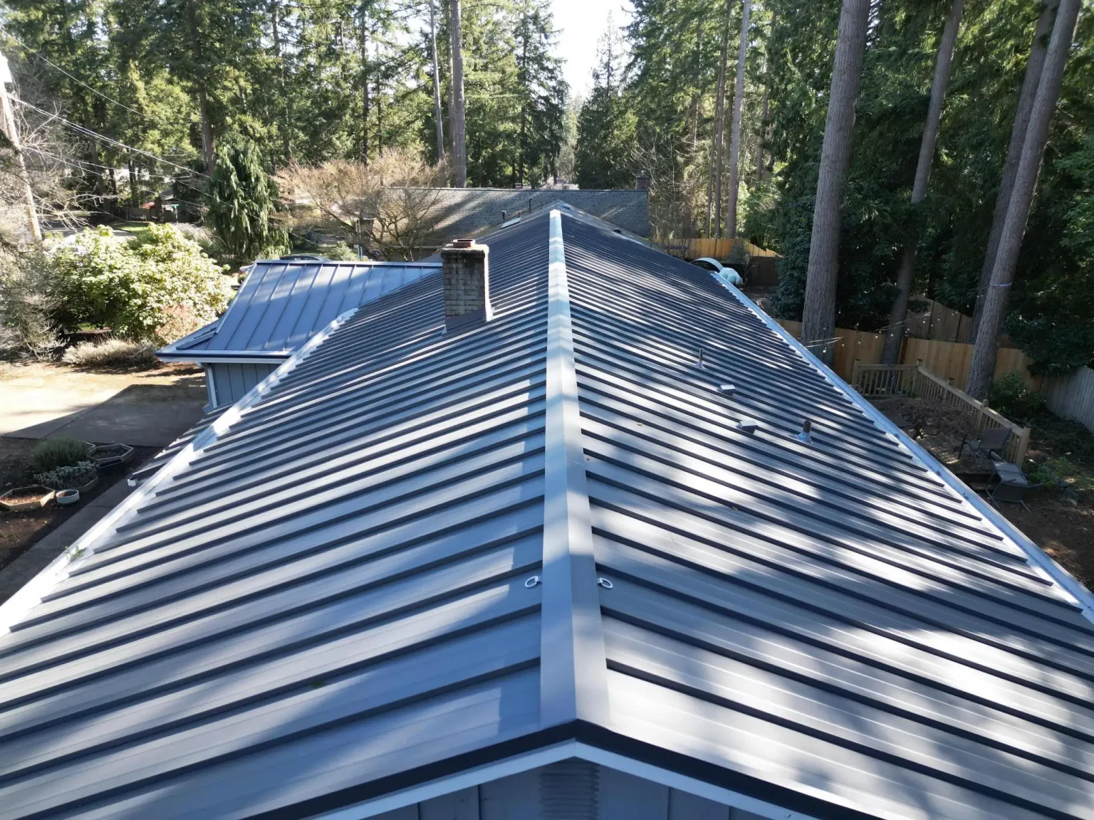 Closeup view of the Nu-Ray metal roof in Bellevue, Washington