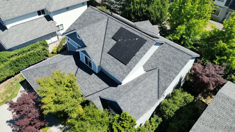 Composite Asphalt Shingles with Existing Solar in Renton, Washington