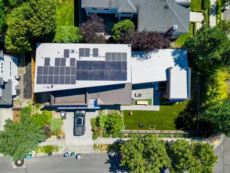 Flat Roof Replacement with Solar in Kirkland, Washington