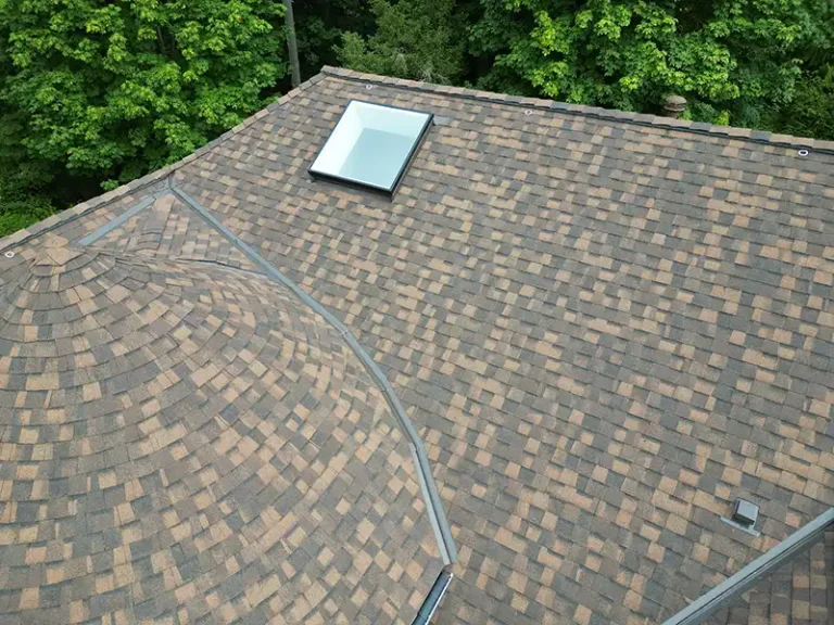 Close up view of a New Composite Roof for Castle in Renton, Washington