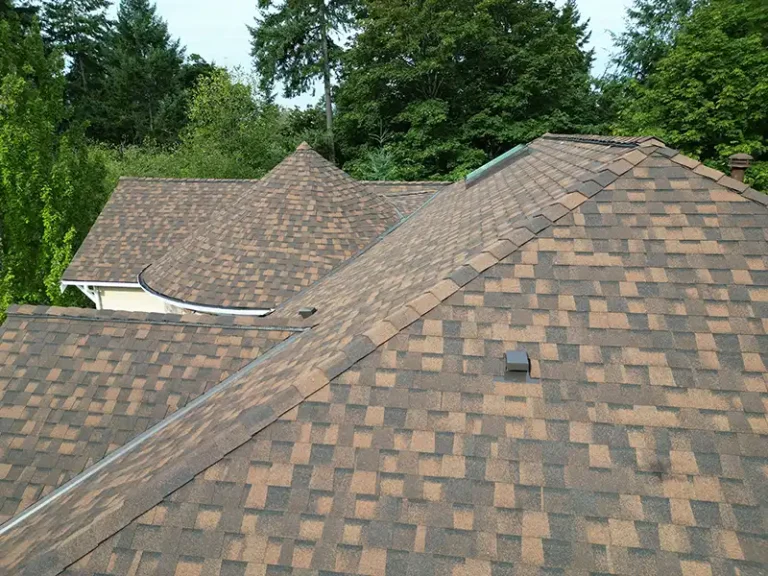 Close up view of a New Composite Roof for Castle in Renton, Washington