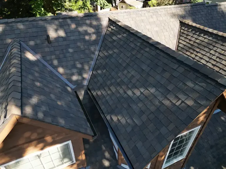 Close up view of a New Composite Roof in Sammamish, Washington
