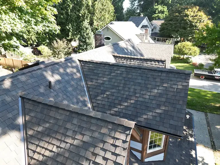 Close up view of a New Composite Roof in Sammamish, Washington
