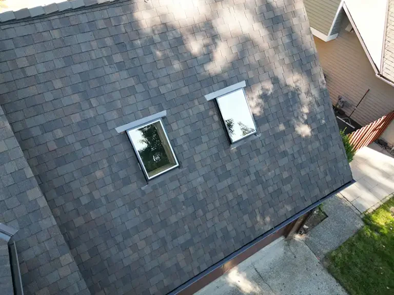 Close up view of a New Composite Roof in Sammamish, Washington
