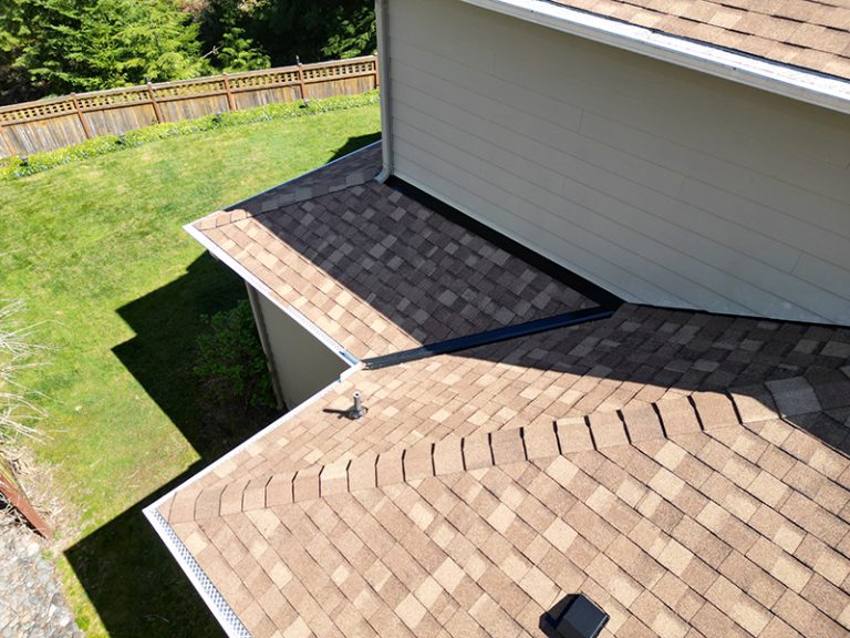 View of roof details of a home with a New Composite Roof in Renton, Washington