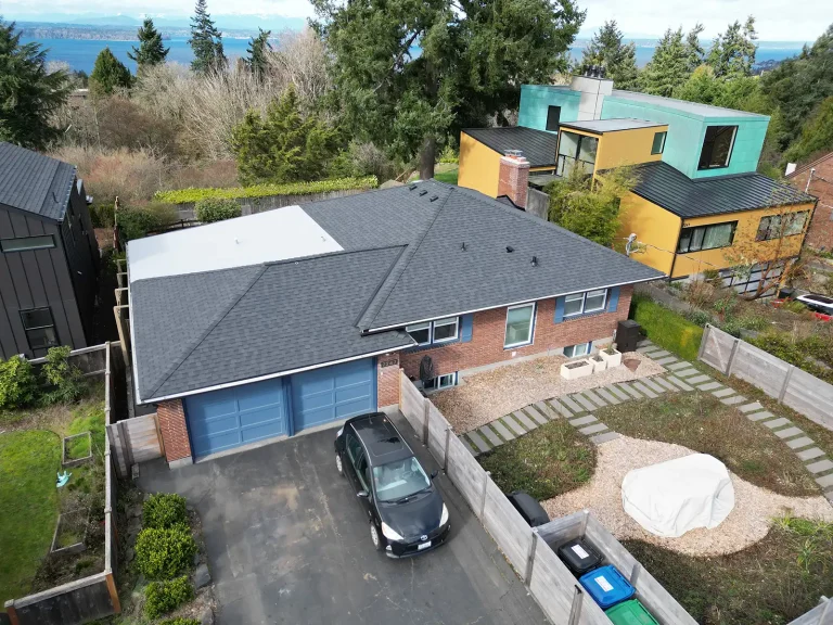 New Composite Shingle with Flat Roof in Seattle, Washington